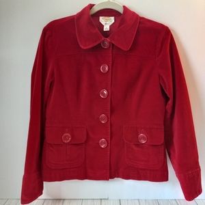 Vintage Talbots Red Velvet Button Down Jacket